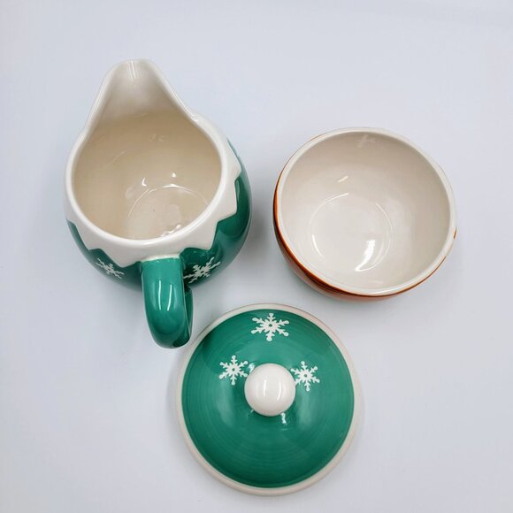 Christmas Elf Cream And Sugar Set Condiments Serving Coffee Tea Read - Picture 6 of 9